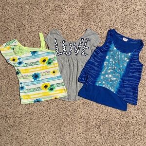 Girls size 8 Justice bundle of 3 tops